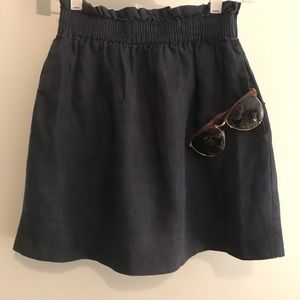 J. CREW: NAVY sidewalk skirt elastic ruched 00